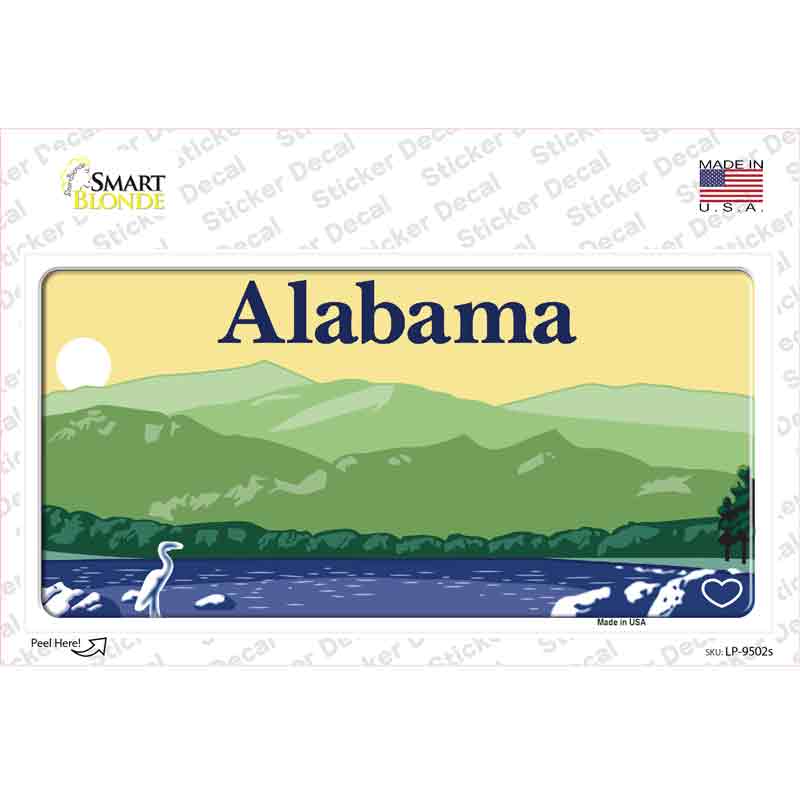 LP-9502s-M Alabama Novelty Sticker Decal, Medium