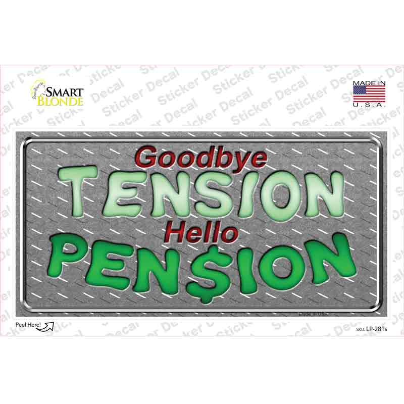 LP-281s-M Tension Pension Novelty Sticker Decal, Medium