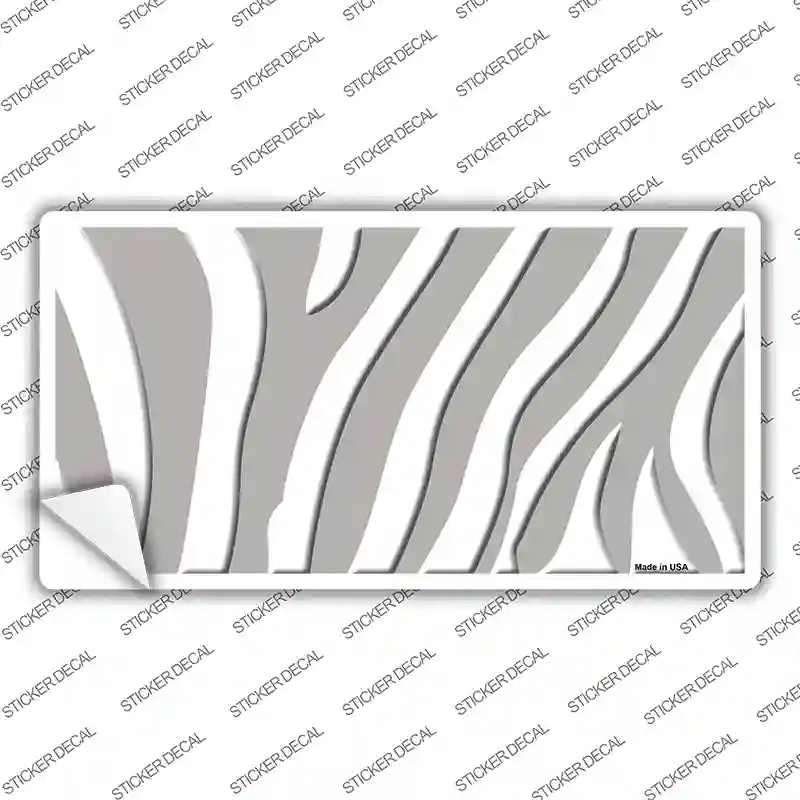 LP-2908s-S Gray White Zebra Novelty Sticker Decal, Small