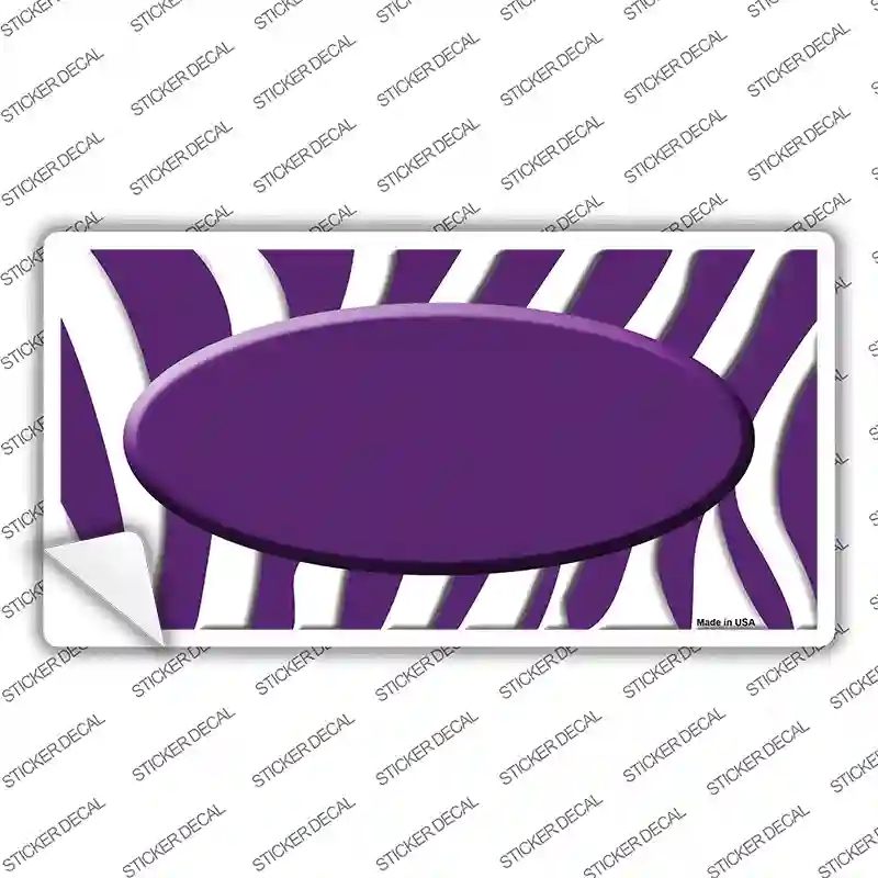 LP-2918s-S Purple White Zebra Center Oval Novelty Sticker Decal, Small