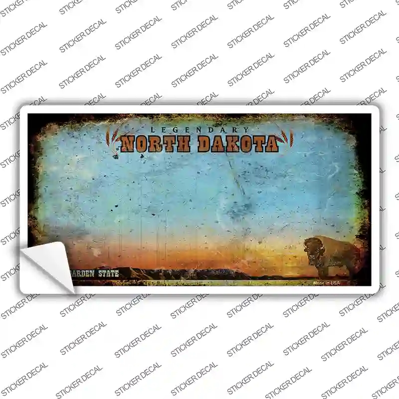 LP-9507s-L North Dakota Rusty Novelty Sticker Decal, Large