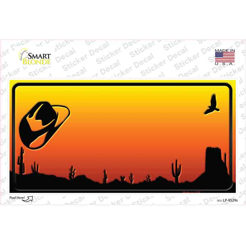 LP-9529s-M Cowboy Hat Blank Scenic Novelty Sticker Decal, Medium