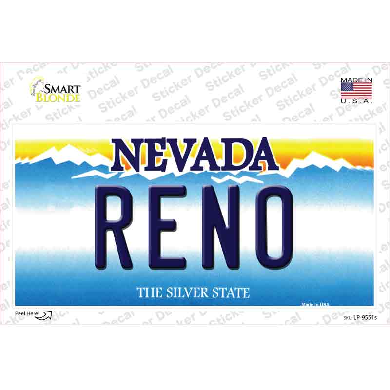 LP-9551s-M Reno Nevada Novelty Sticker Decal, Medium
