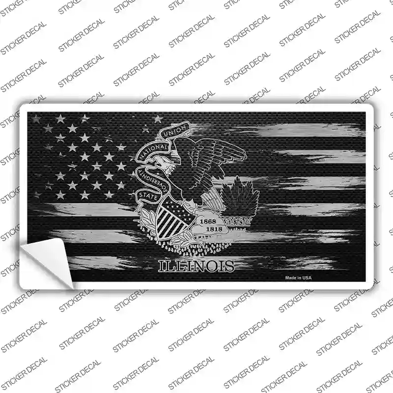LPC-1105s-S Illinois Carbon Fiber Novelty Sticker Decal, Small