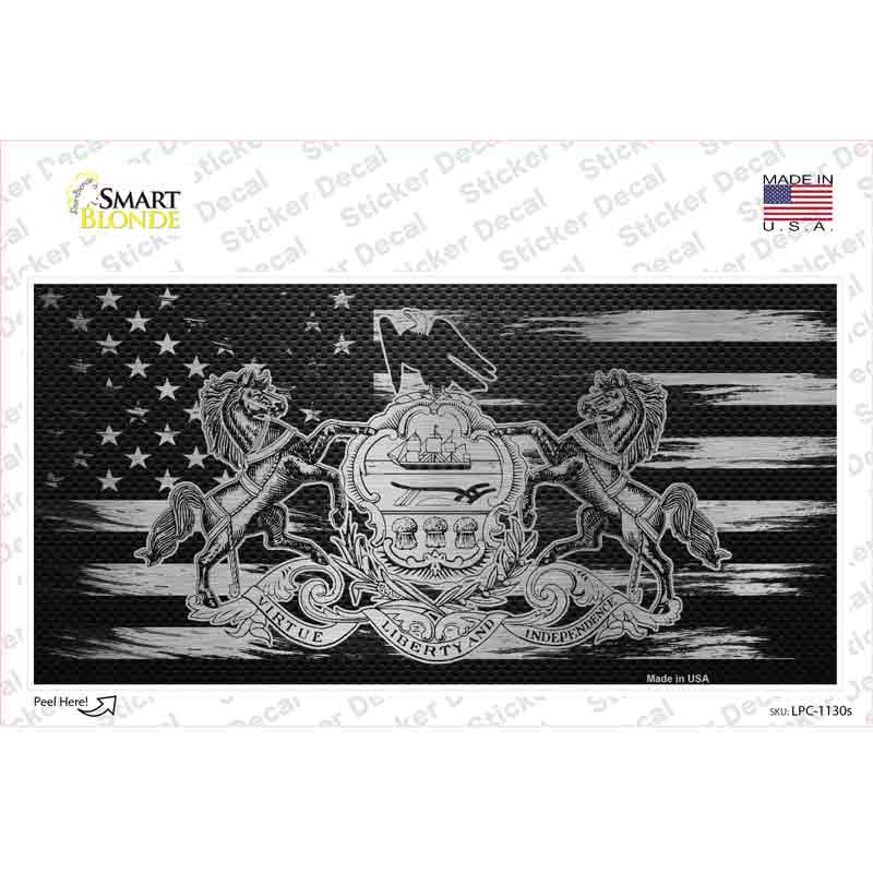 LPC-1130s-M Pennsylvania Carbon Fiber Novelty Sticker Decal, Medium