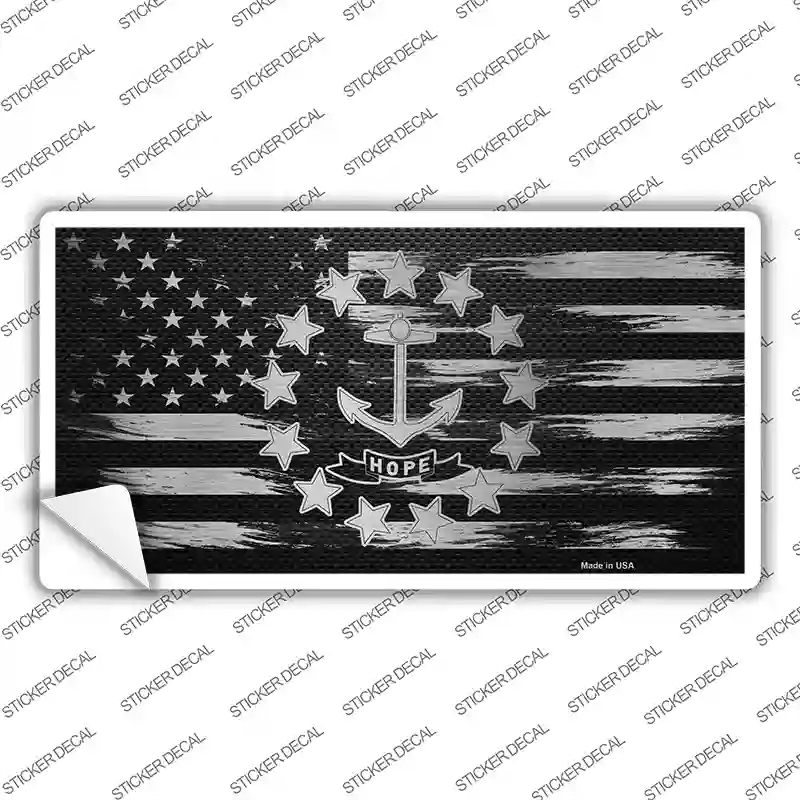 LPC-1131s-S Rhode Island Carbon Fiber Novelty Sticker Decal, Small