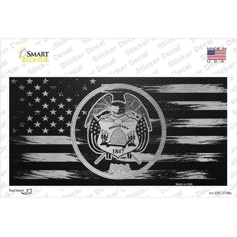 LPC-1136s-M Utah Carbon Fiber Novelty Sticker Decal, Medium