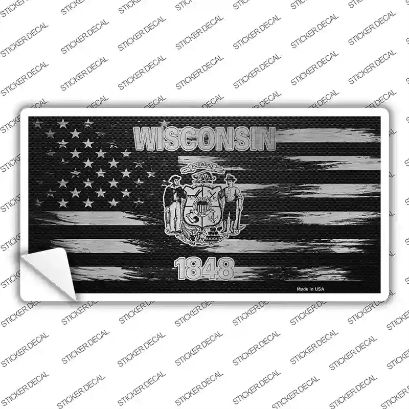 LPC-1141s-S Wisconsin Carbon Fiber Novelty Sticker Decal, Small