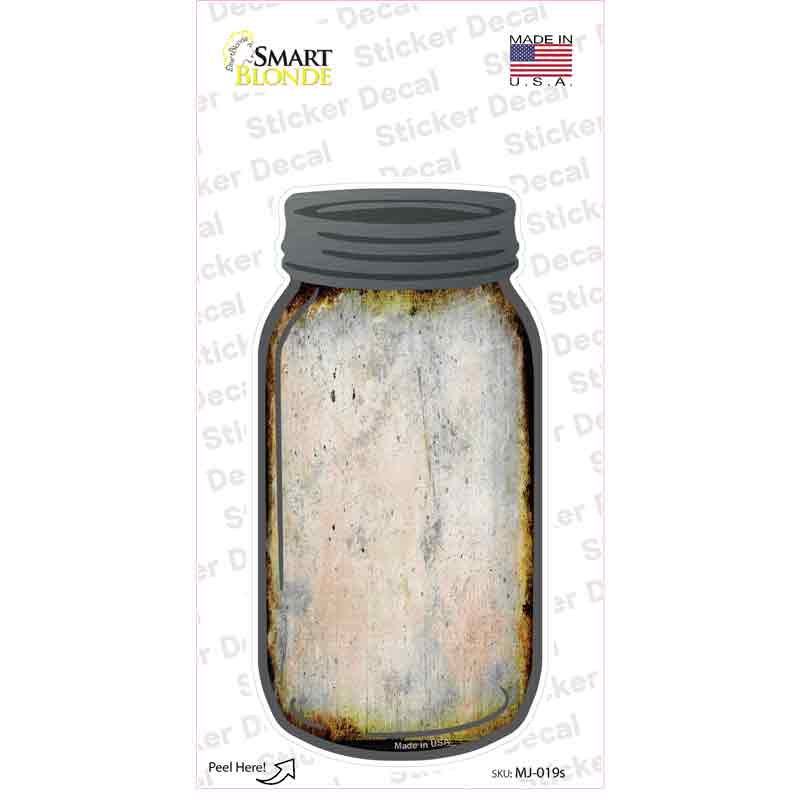 MJ-019s-M Rusty Blank Novelty Mason Jar Sticker Decal, Medium