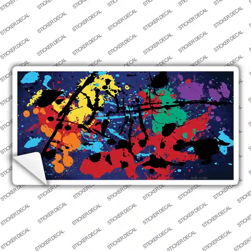 LP-7786s-S Blue Splatter Oil Rubbed Novelty Sticker Decal, Small