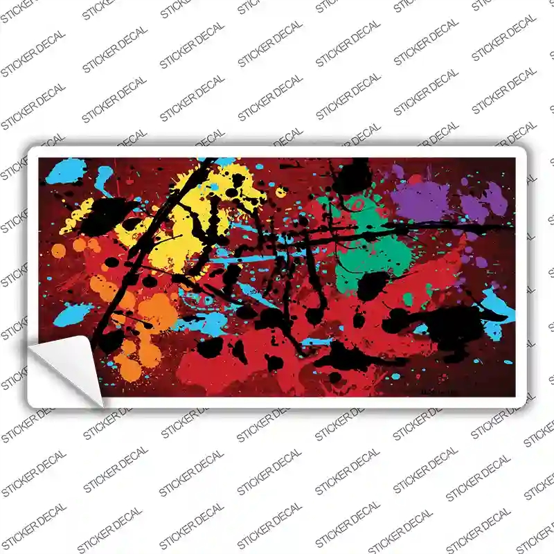 LP-7789s-S Red Splatter Oil Rubbed Novelty Sticker Decal, Small