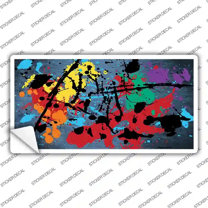 LP-7793s-XL Light Blue Splatter Oil Rubbed Novelty Sticker Decal, Extra Large