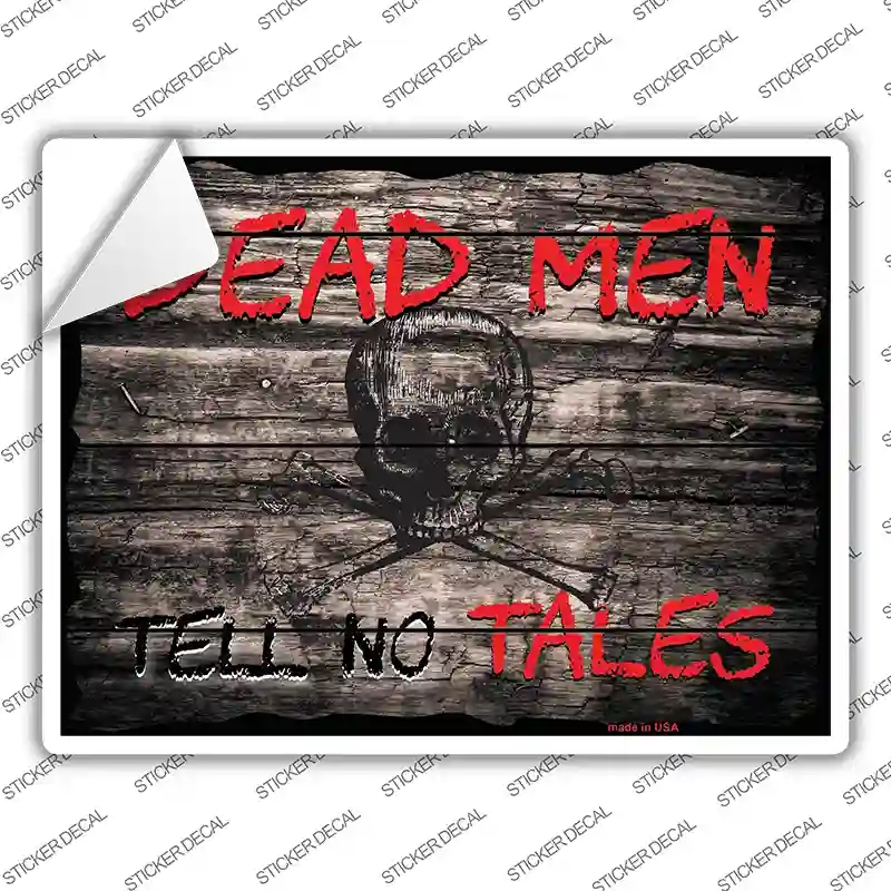 P-1805s-S Dead Men Tell No Tales Novelty Rectangle Sticker Decal, Small