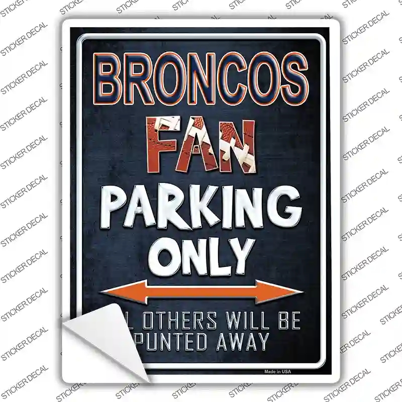 P-2012s-XL Broncos Novelty Rectangle Sticker Decal, Extra Large
