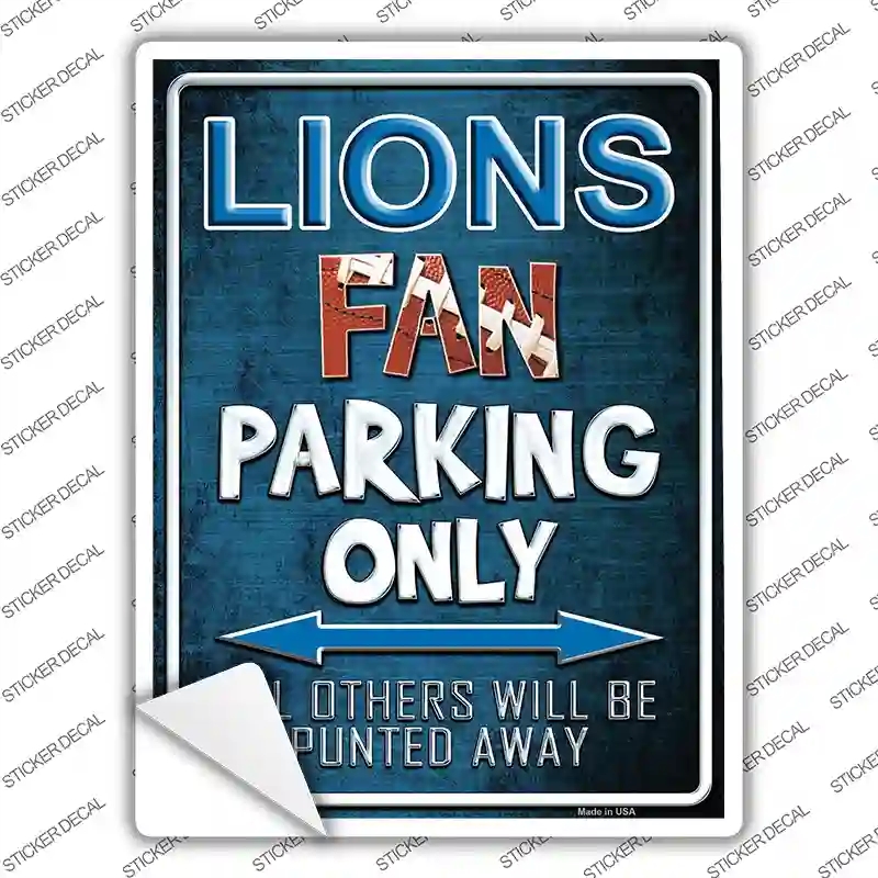 P-2026s-S Lions Novelty Rectangle Sticker Decal, Small