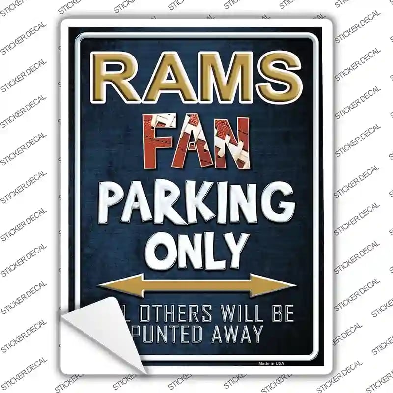 P-2031s-L Rams Novelty Rectangle Sticker Decal, Large