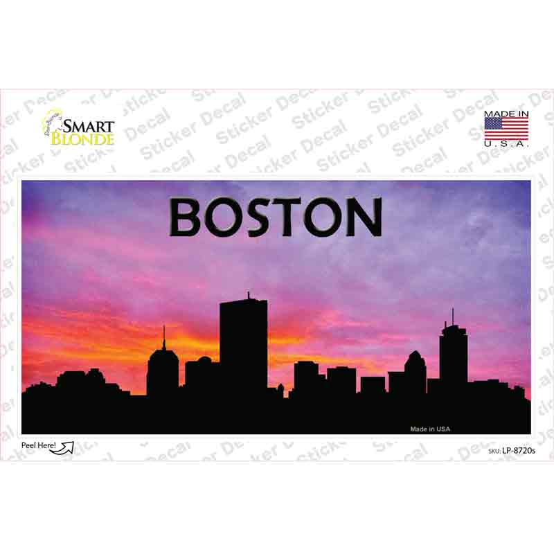 LP-8720s-M Boston Silhouette Novelty Sticker Decal, Medium