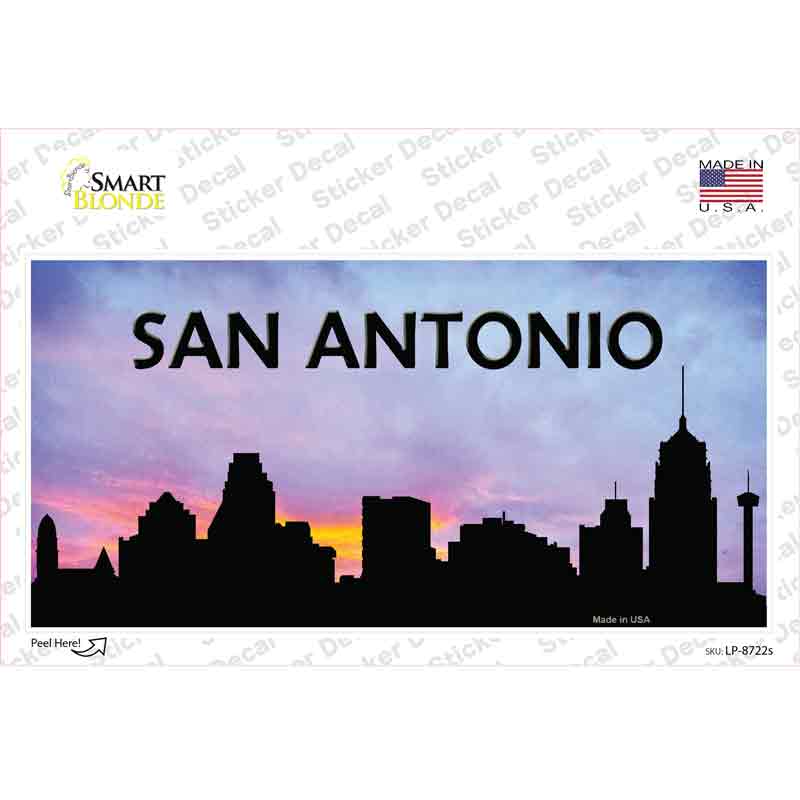 LP-8722s-M San Antonio Silhouette Novelty Sticker Decal, Medium