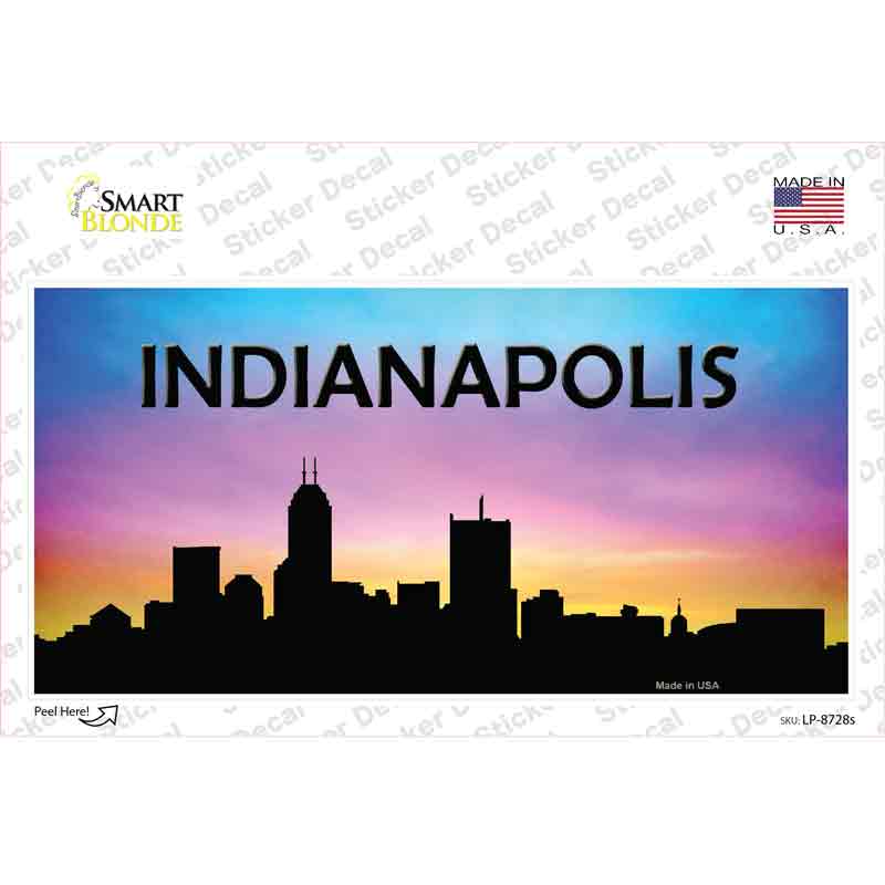 LP-8728s-M Indianapolis Silhouette Novelty Sticker Decal, Medium