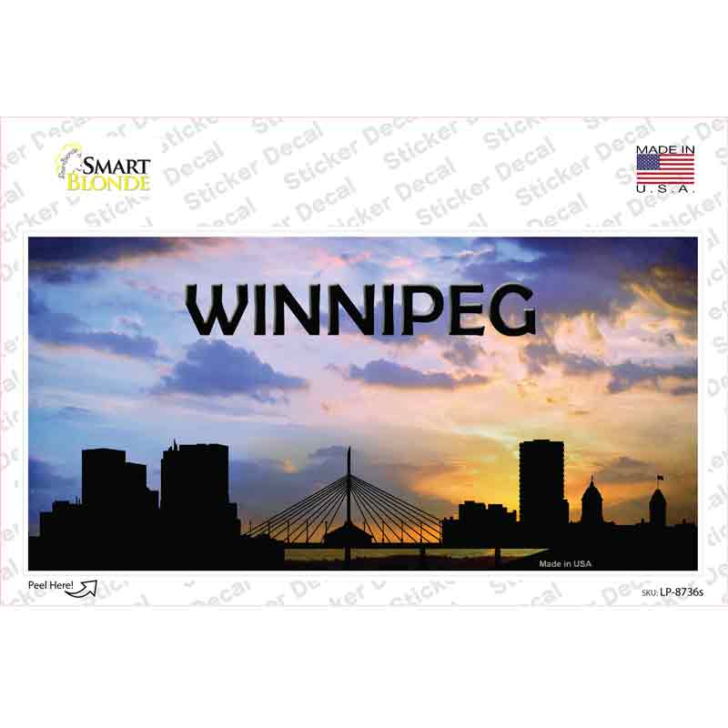 LP-8736s-M Winnipeg Silhouette Novelty Sticker Decal, Medium