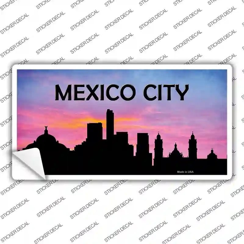 LP-8738s-L Mexico City Silhouette Novelty Sticker Decal, Large