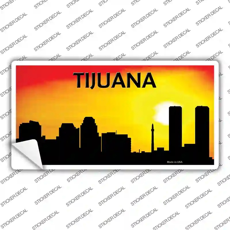 LP-8741s-L Tijuana Silhouette Novelty Sticker Decal, Large