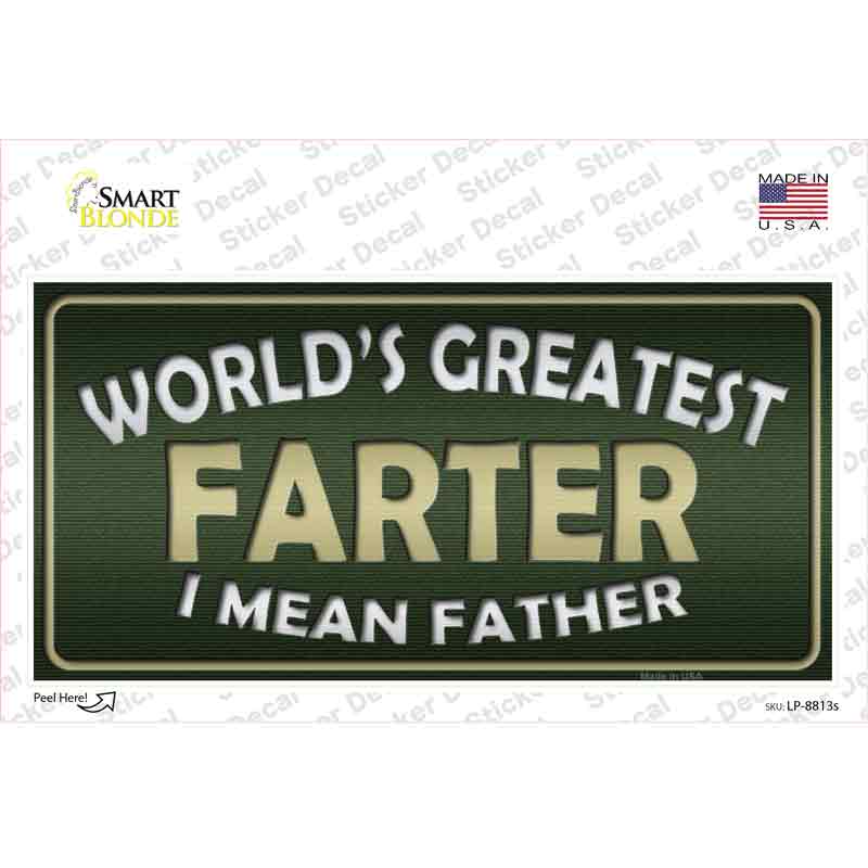 LP-8813s-M Greatest Farter Novelty Sticker Decal, Medium