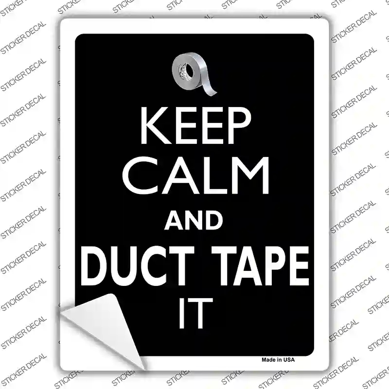 P-1137s-S Keep Calm & Duct Tape It Novelty Rectangle Sticker Decal, Small