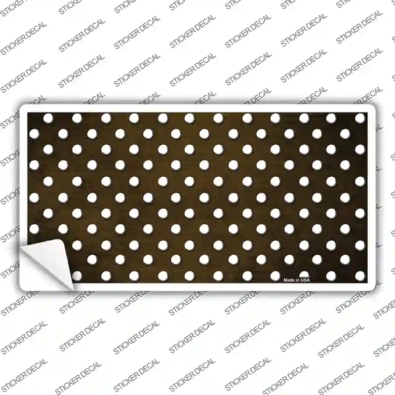 LP-7386s-S Brown White Small Dots Oil Rubbed Novelty Sticker Decal, Small