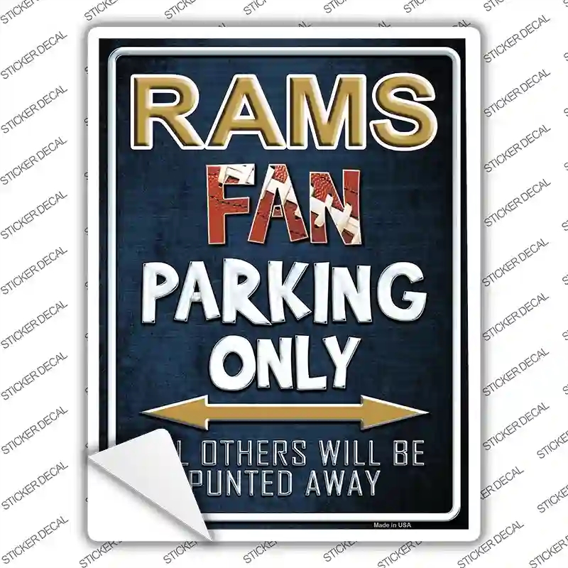 P-2031s-XL Rams Novelty Rectangle Sticker Decal, Extra Large