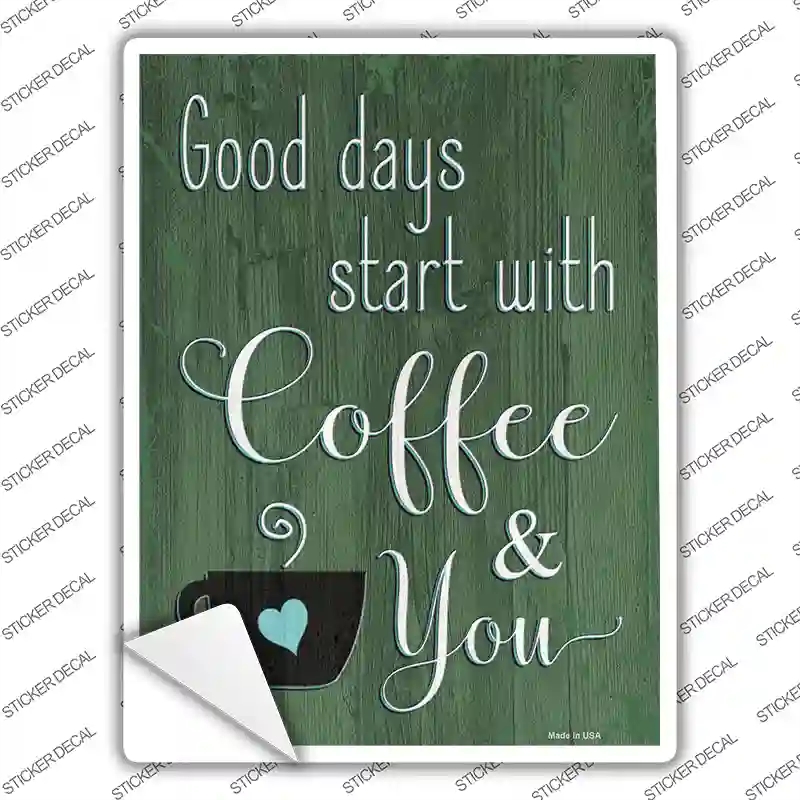 P-3512s-S Coffee You Novelty Rectangular Sticker Decal, Small