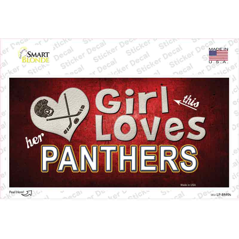 LP-8449s-M This Girl Loves Panthers Novelty Sticker Decal, Medium