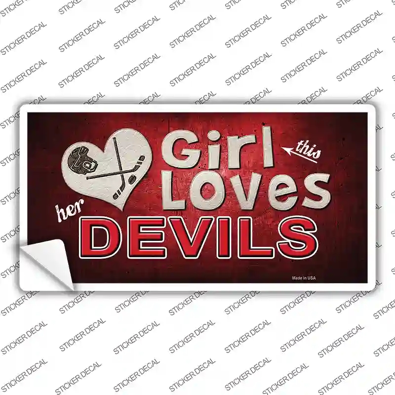 LP-8451s-S This Girl Loves Her Devils Novelty Sticker Decal, Small