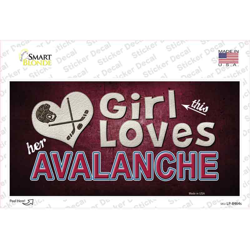 LP-8464s-M This Girl Loves Her Avalanche Novelty Sticker Decal, Medium