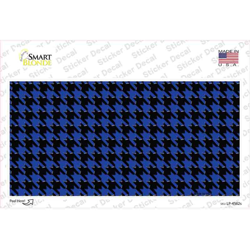 LP-4562s-M Blue Black Houndstooth Novelty Sticker Decal, Medium