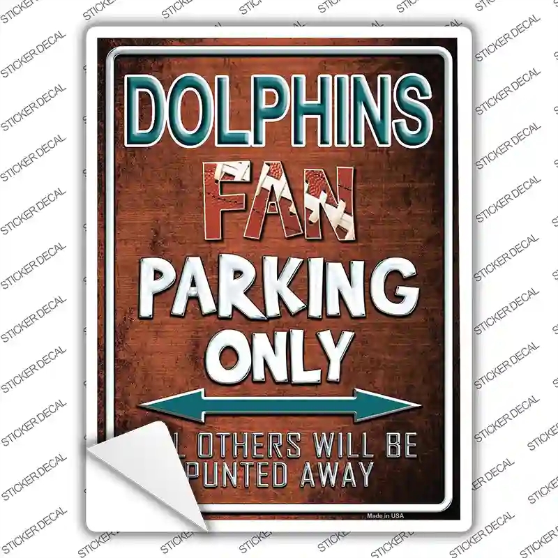 P-2020s-S Dolphins Novelty Rectangle Sticker Decal, Small