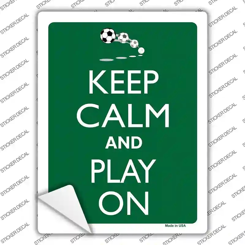 P-2111s-XL Keep Calm & Play on Novelty Rectangle Sticker Decal, Extra Large