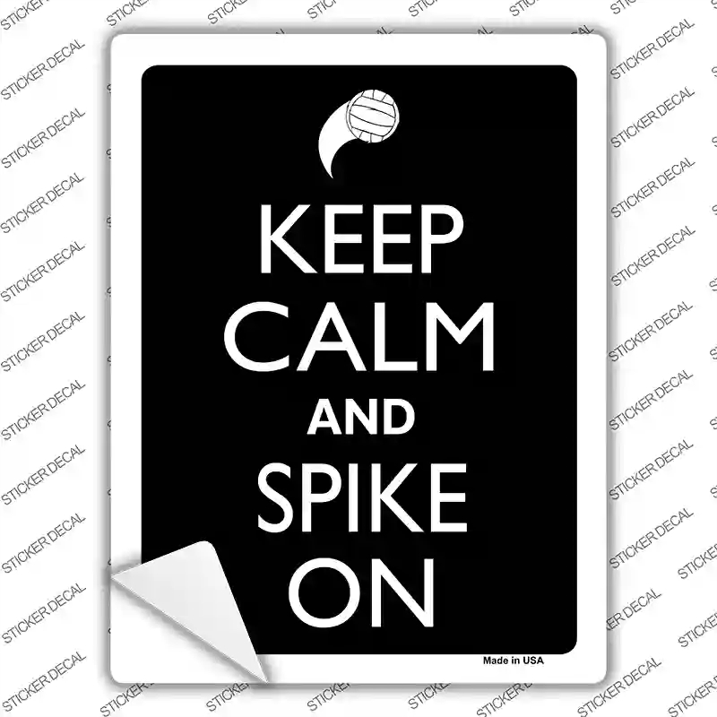 P-2112s-S Keep Calm & Spike on Novelty Rectangle Sticker Decal, Small