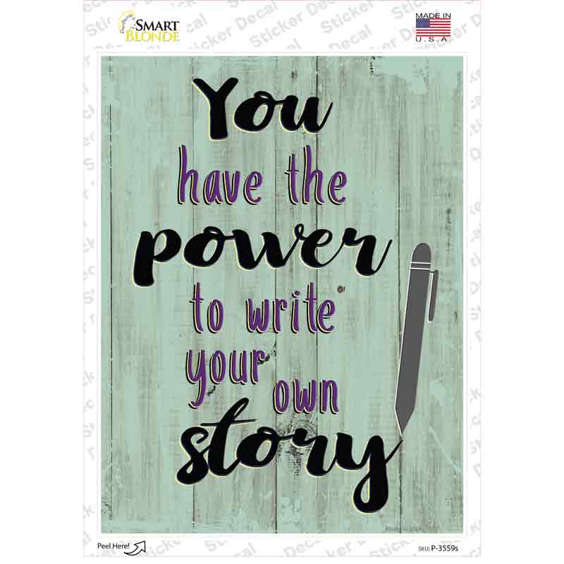 P-3559s-M Write Your Own Story Novelty Rectangular Sticker Decal, Medium