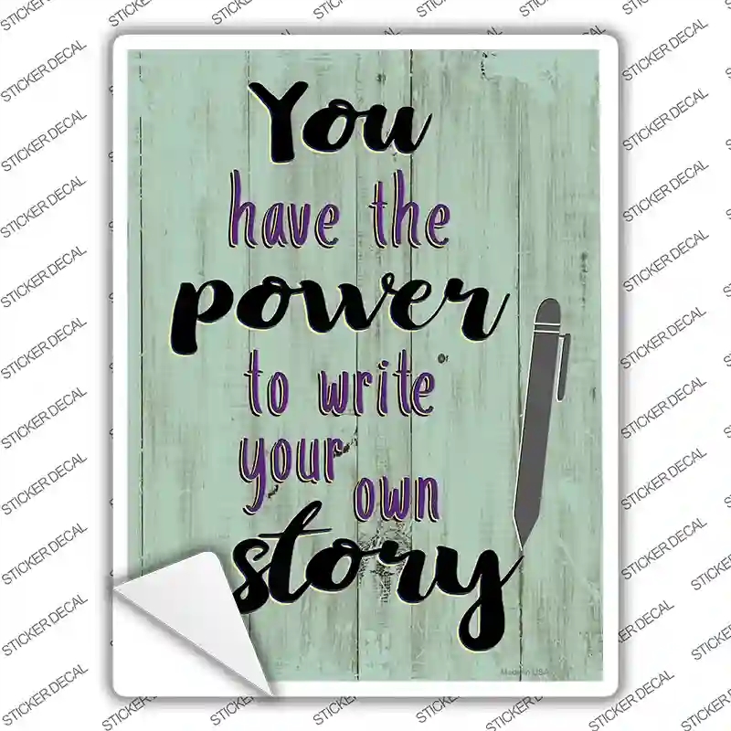 P-3559s-S Write Your Own Story Novelty Rectangular Sticker Decal, Small