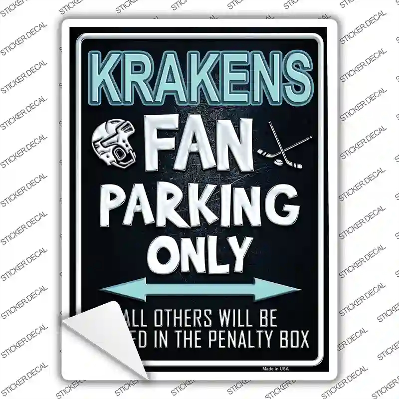P-3564s-XL Krakens Fan Novelty Rectangle Sticker Decal, Extra Large