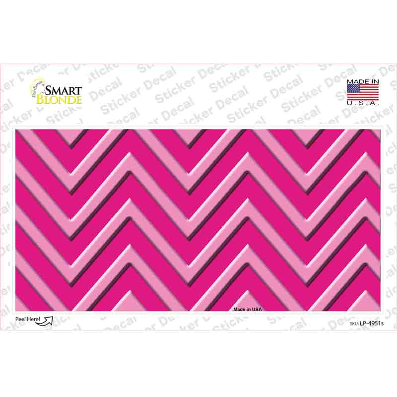 LP-4951s-M Pink Light Pink Chevron Novelty Sticker Decal, Medium