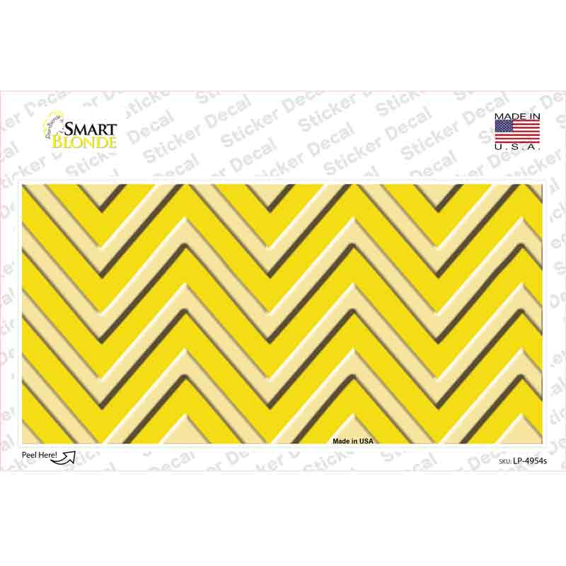 LP-4954s-M Yellow Light Yellow Chevron Novelty Sticker Decal, Medium