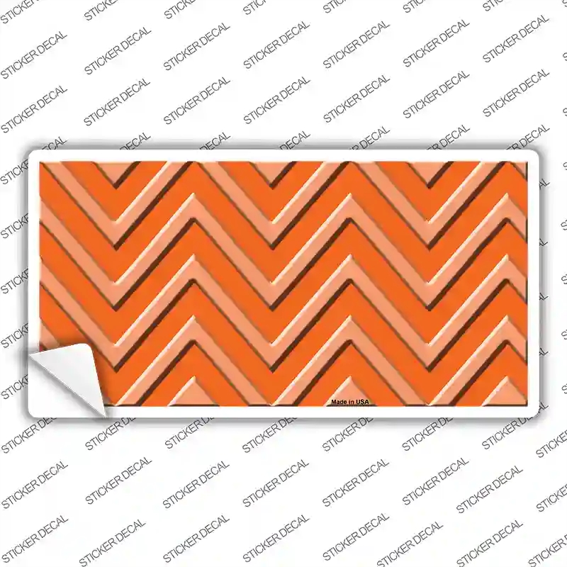 LP-4955s-S Orange Light Orange Chevron Novelty Sticker Decal, Small