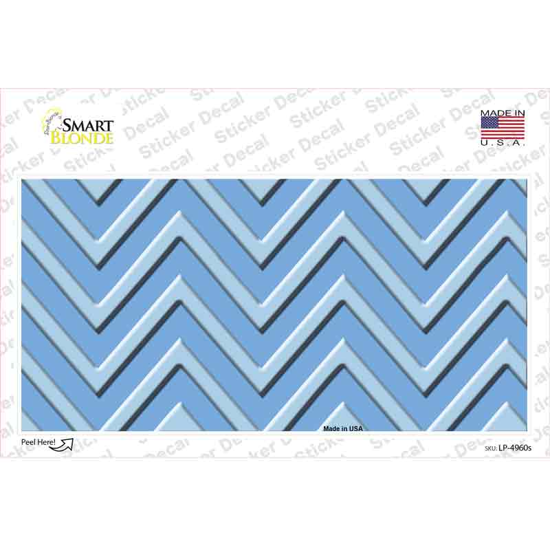 LP-4960s-M Light Blue Chevron Novelty Sticker Decal, Medium