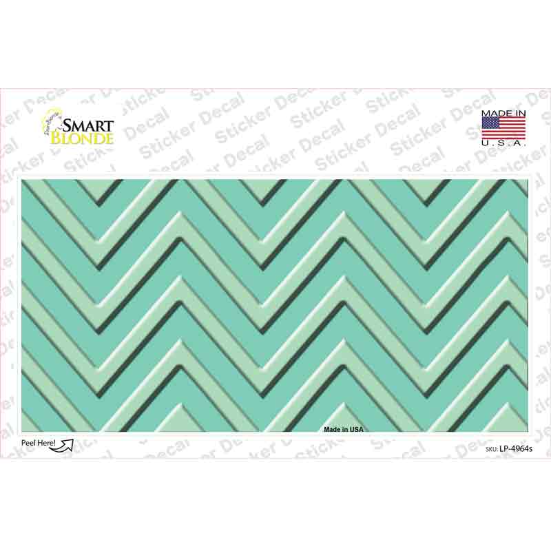 LP-4964s-M Mint Light Mint Chevron Novelty Sticker Decal, Medium