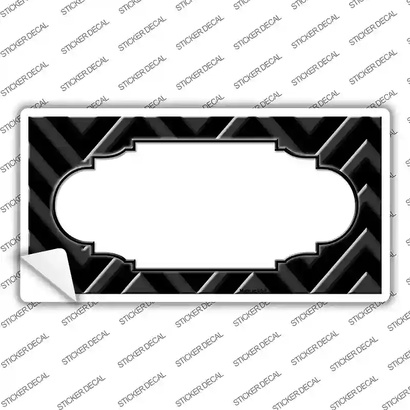 LP-4980s-XL Black Light Black Scallop Chevron Novelty Sticker Decal, Extra Large