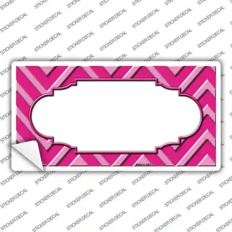 LP-4981s-S Pink Light Pink Scallop Chevron Novelty Sticker Decal, Small