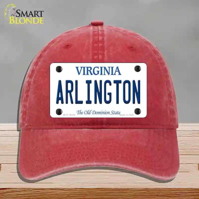 HAT13-MLP-10108 Arlington Virginia Novelty License Plate Hat, Unconstructed Cotton - Red