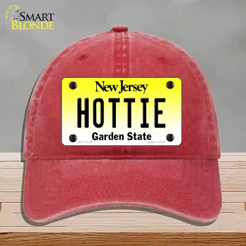 HAT13-MLP-10159 Hottie   Jersey Novelty License Plate Hat, Unconstructed Cotton - Red